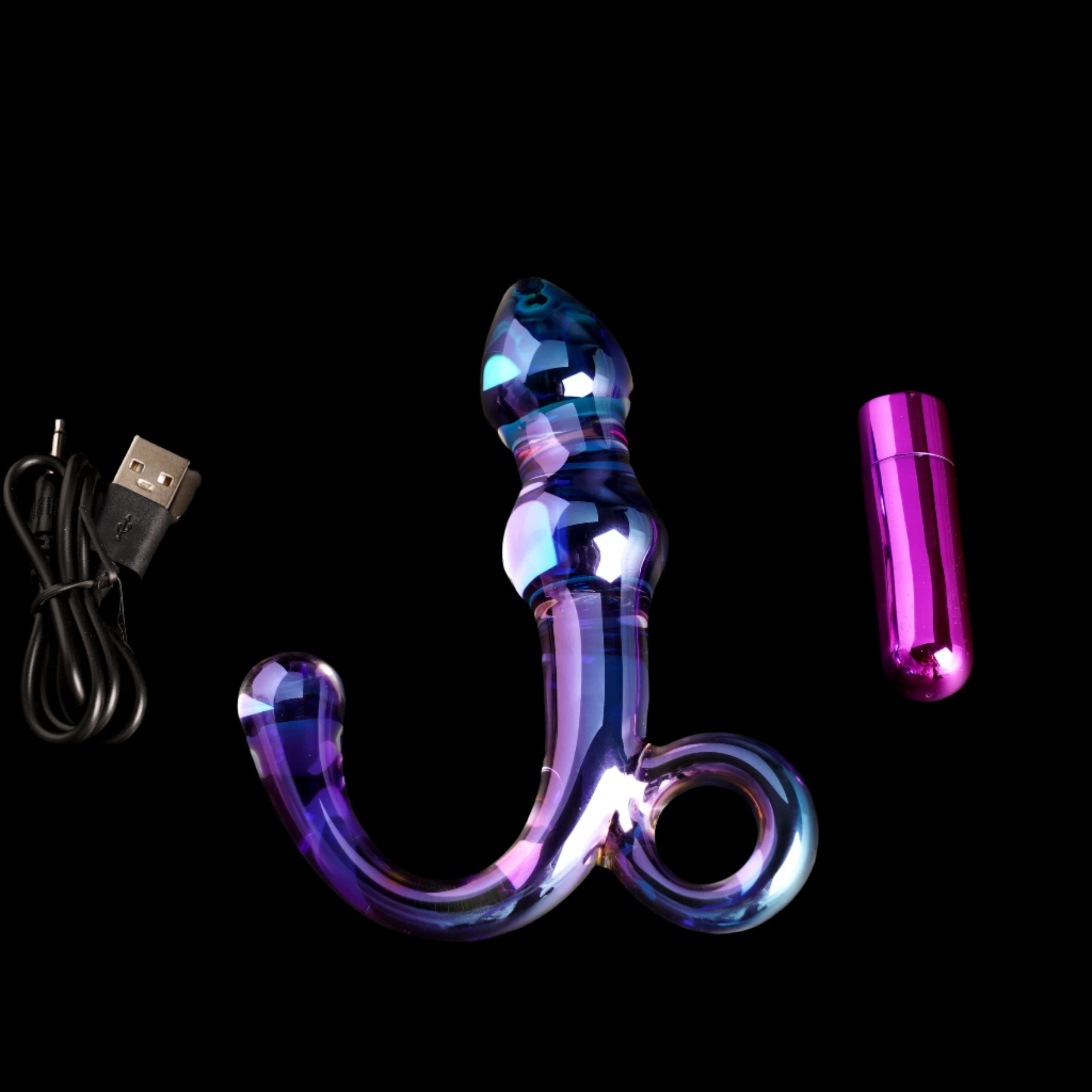 Orchid Pulse Glass Toy with Removable Bullet Vibe - Our Erotic Journey