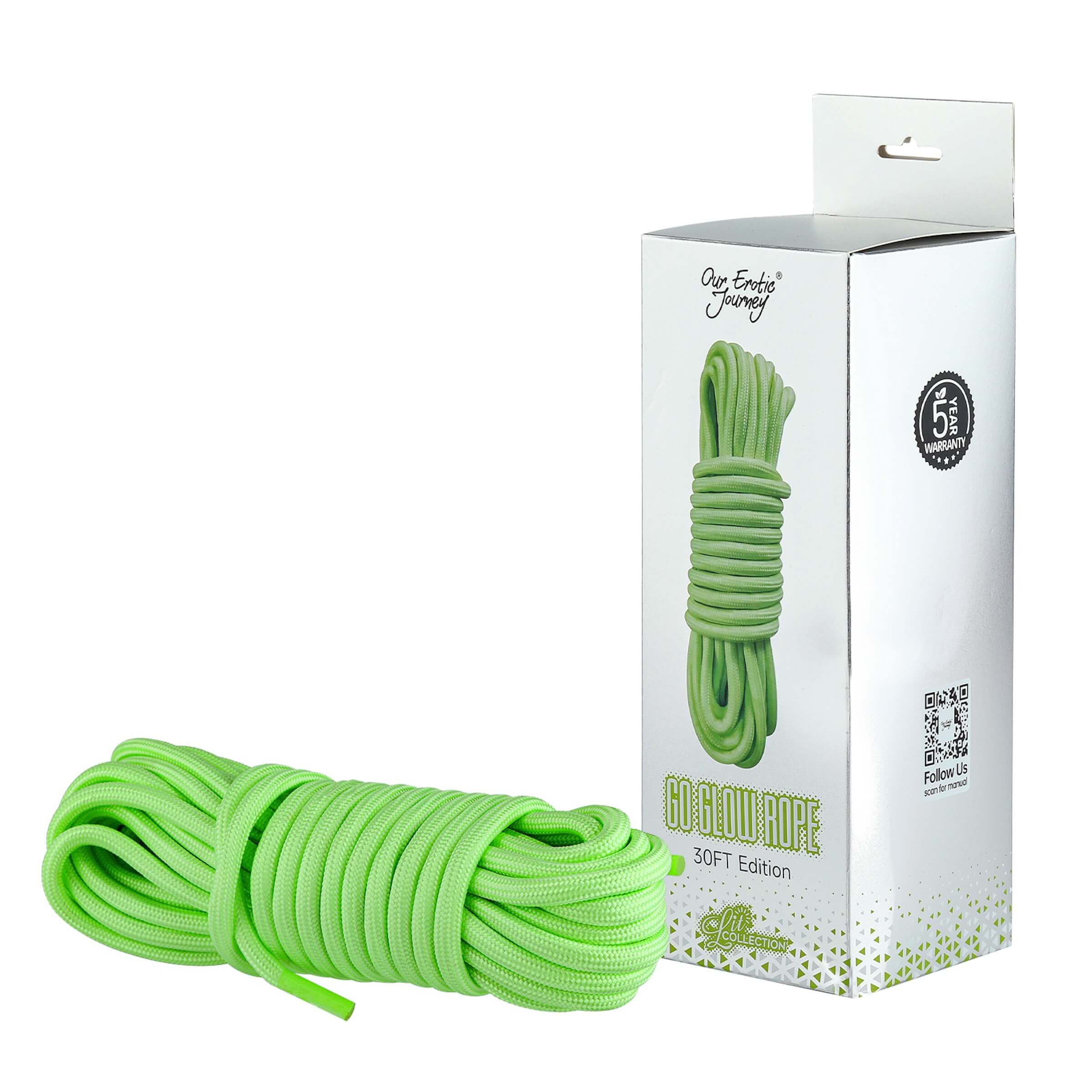 Go Glow Bondage Rope-6mm Thickness, 30 feet length - Our Erotic Journey