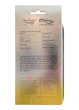 Flutter PlugOn Wearable Panty Vibe & Anal Plug with Penis Access - Our Erotic Journey