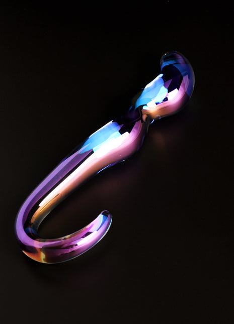 Blue Flame Curved Glass Dildo