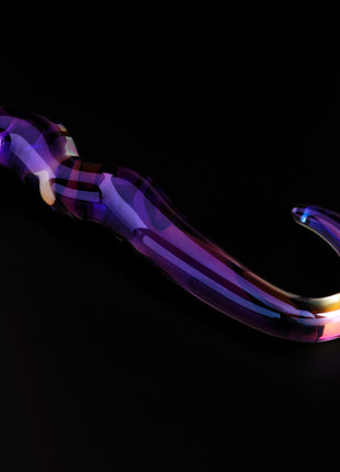 Blue Flame Curved Glass Dildo