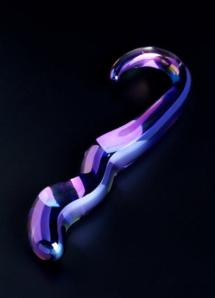 Blue Flame Curved Glass Dildo