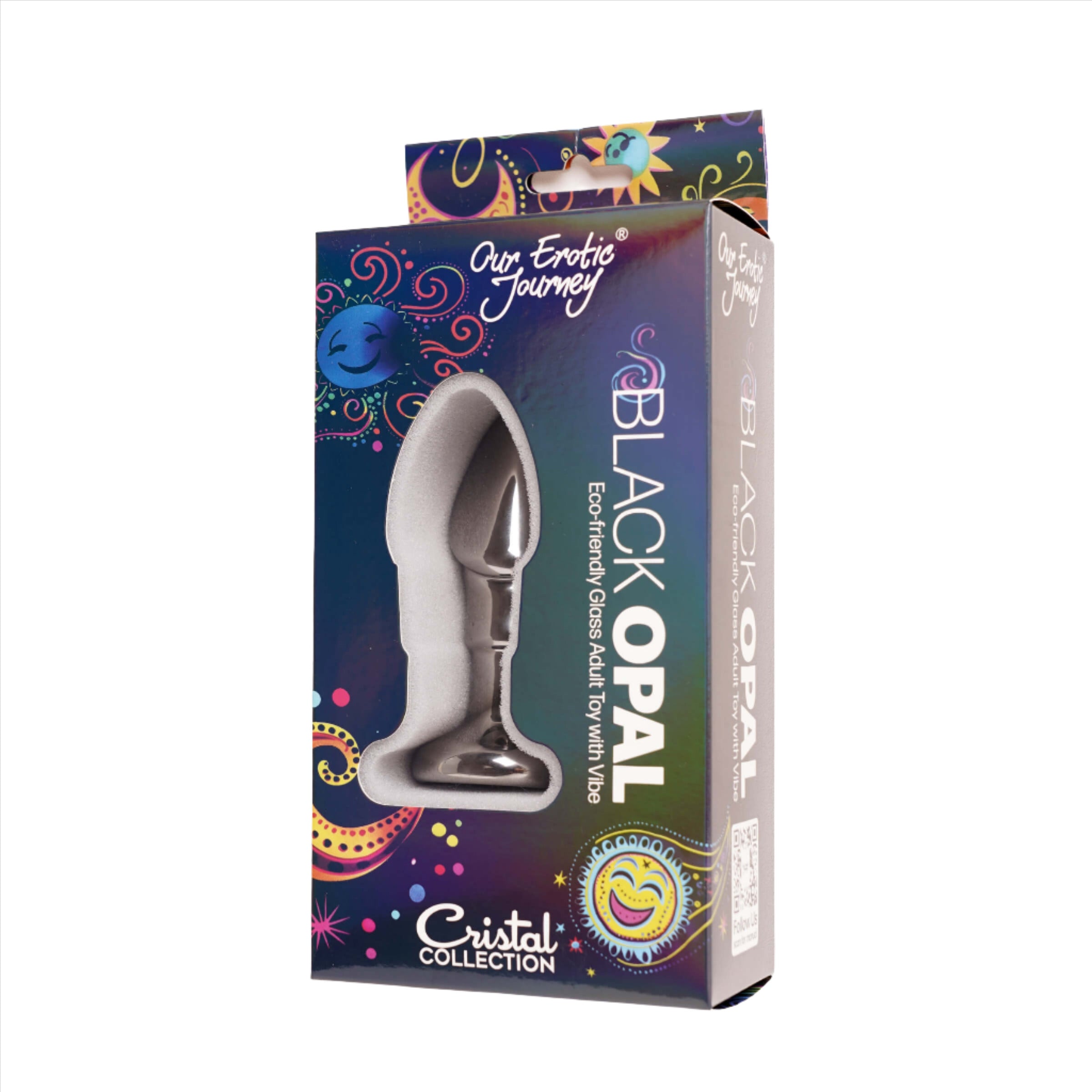 Black Opal Anal Glass Toy with Rechargeable Vibrator