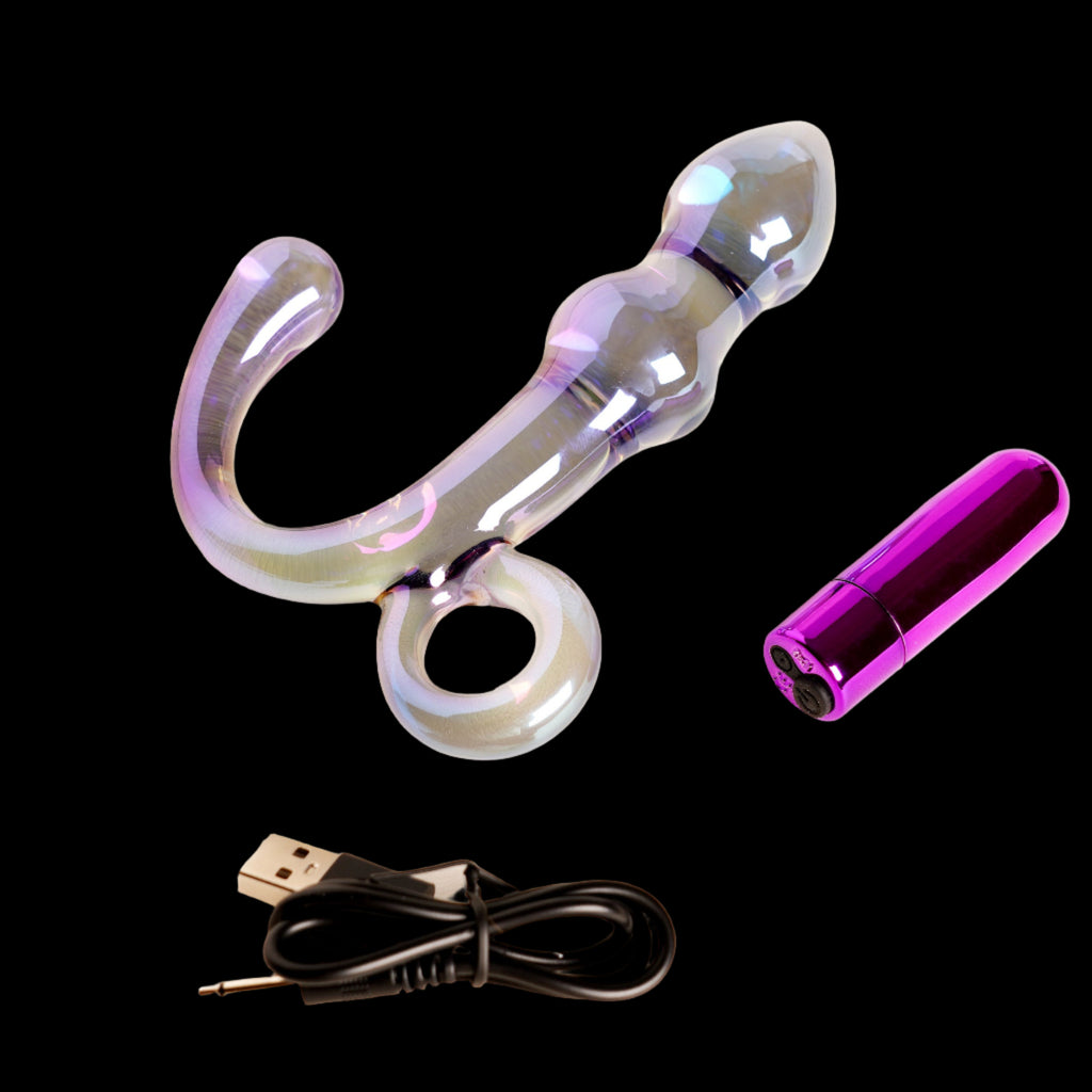 Orchid Pulse Glass Toy with Removable Bullet Vibe - Our Erotic Journey