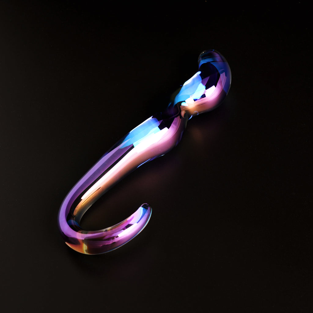 Blue Flame Curved Glass Dildo - Our Erotic Journey