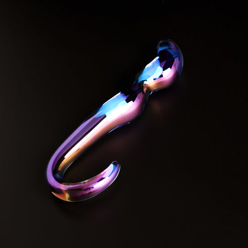 Blue Flame Curved Glass Dildo - Our Erotic Journey