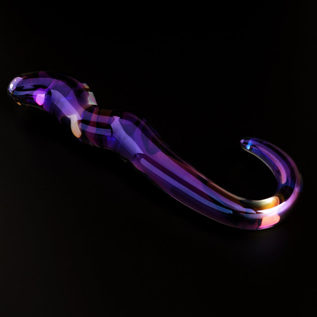 Blue Flame Curved Glass Dildo - Our Erotic Journey