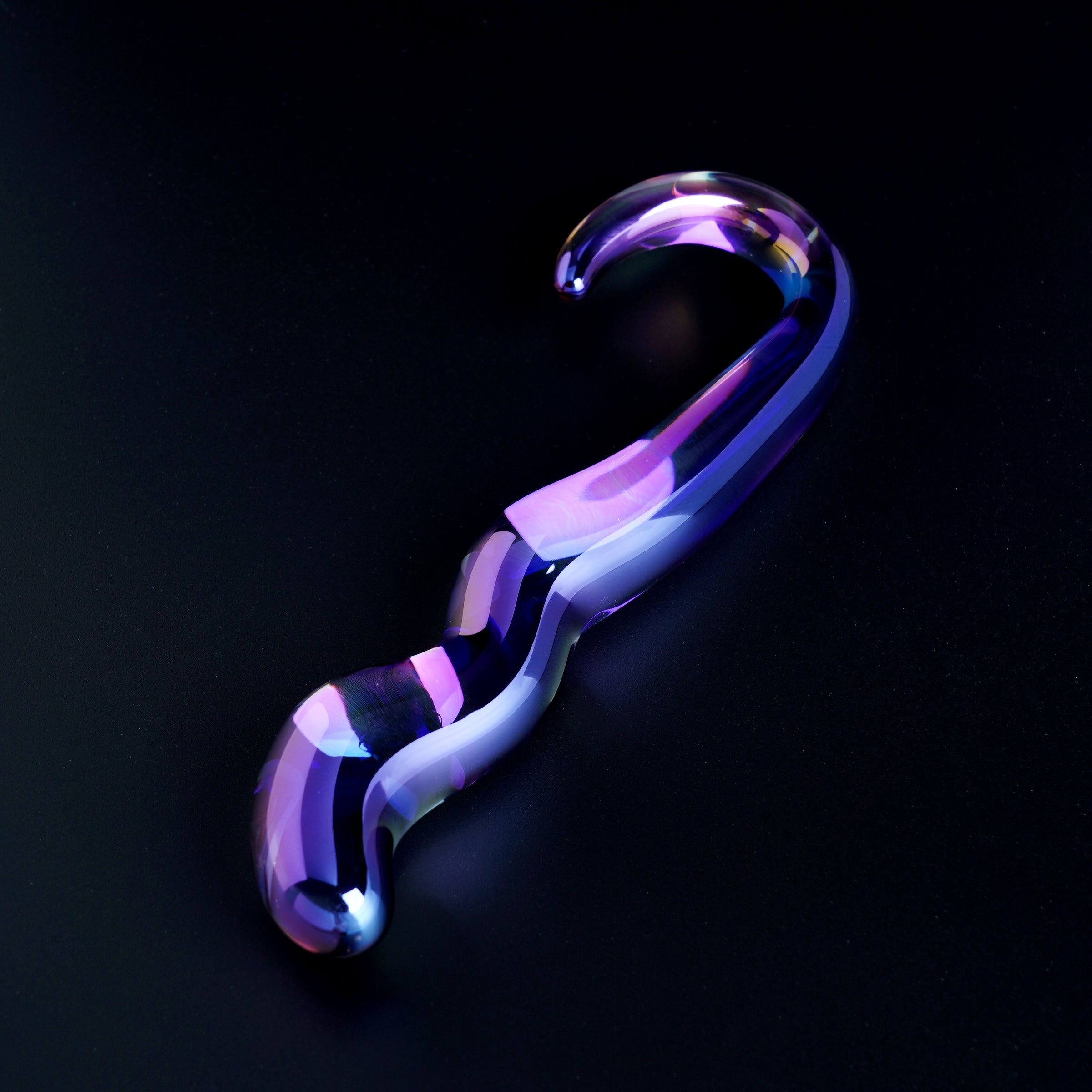 Blue Flame Curved Glass Dildo - Our Erotic Journey