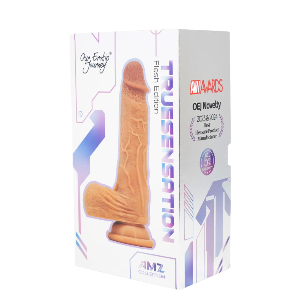 True Sensation App Controlled Realistic Thrusting Vibrating 7 inch Dildo with warming function - Our Erotic Journey