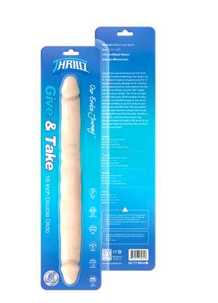 Give & Take 16" Double Ended Flexible Body Safe Silicone Dildo