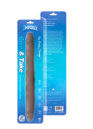 Give & Take 16" Double Ended Flexible Body Safe Silicone Dildo