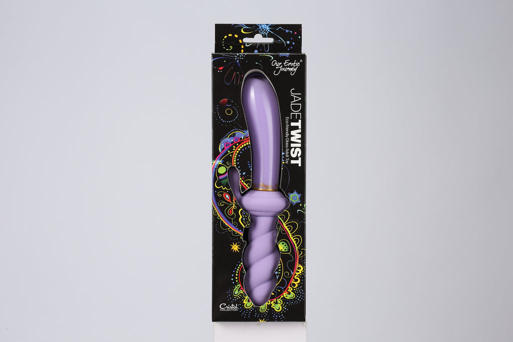 Jade Twist Glass Dildo Rabbit Vibrator