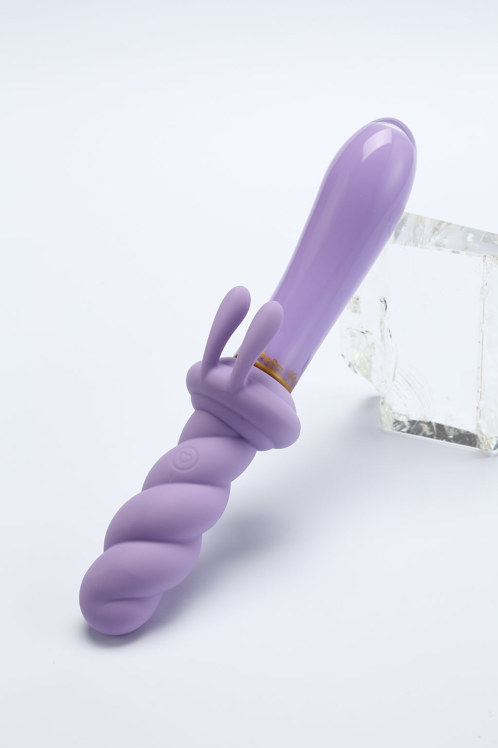 Jade Twist Glass Dildo Rabbit Vibrator