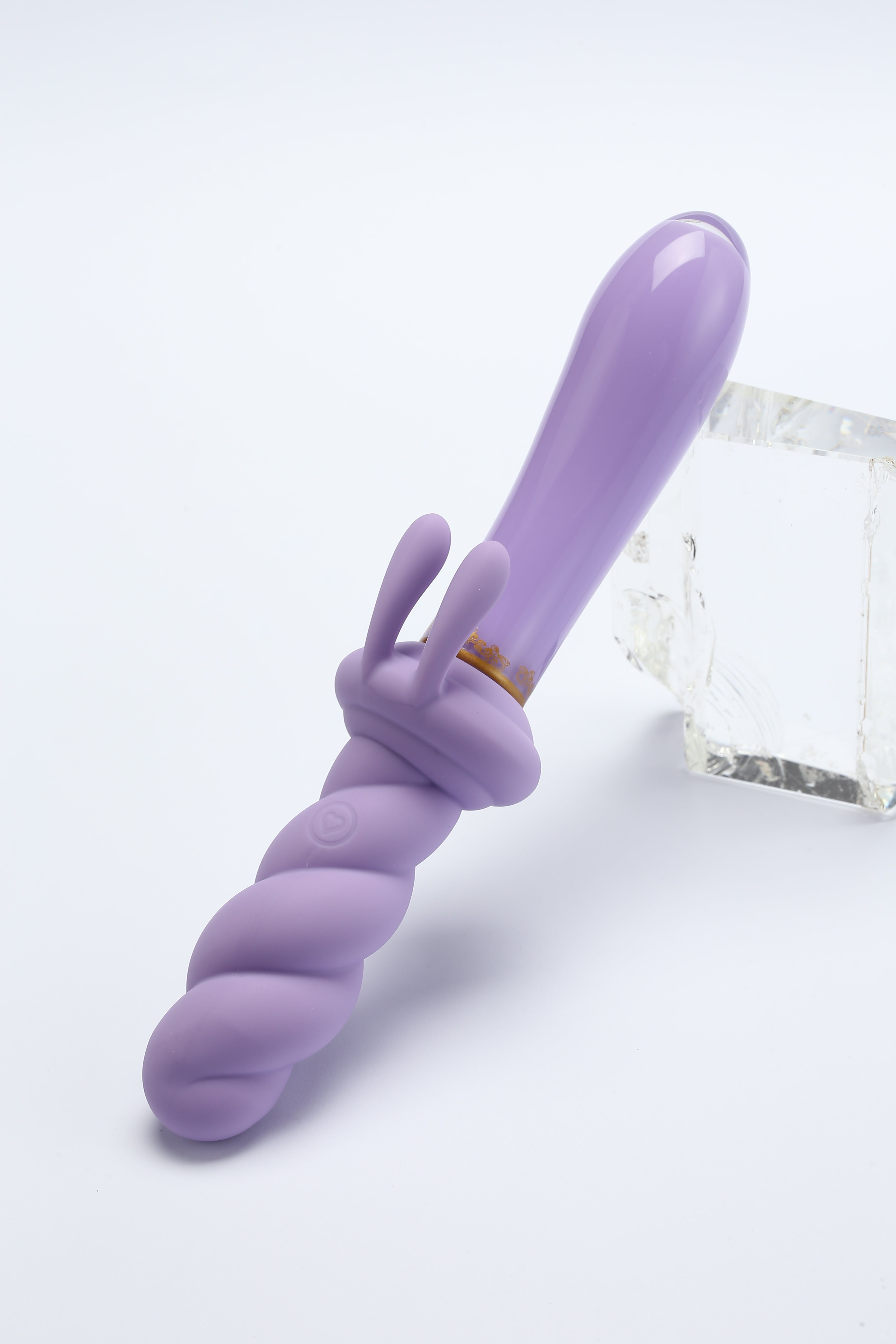 Jade Twist Glass Dildo Rabbit Vibrator