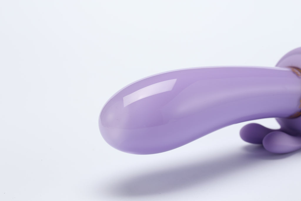 Jade Twist Glass Dildo Rabbit Vibrator