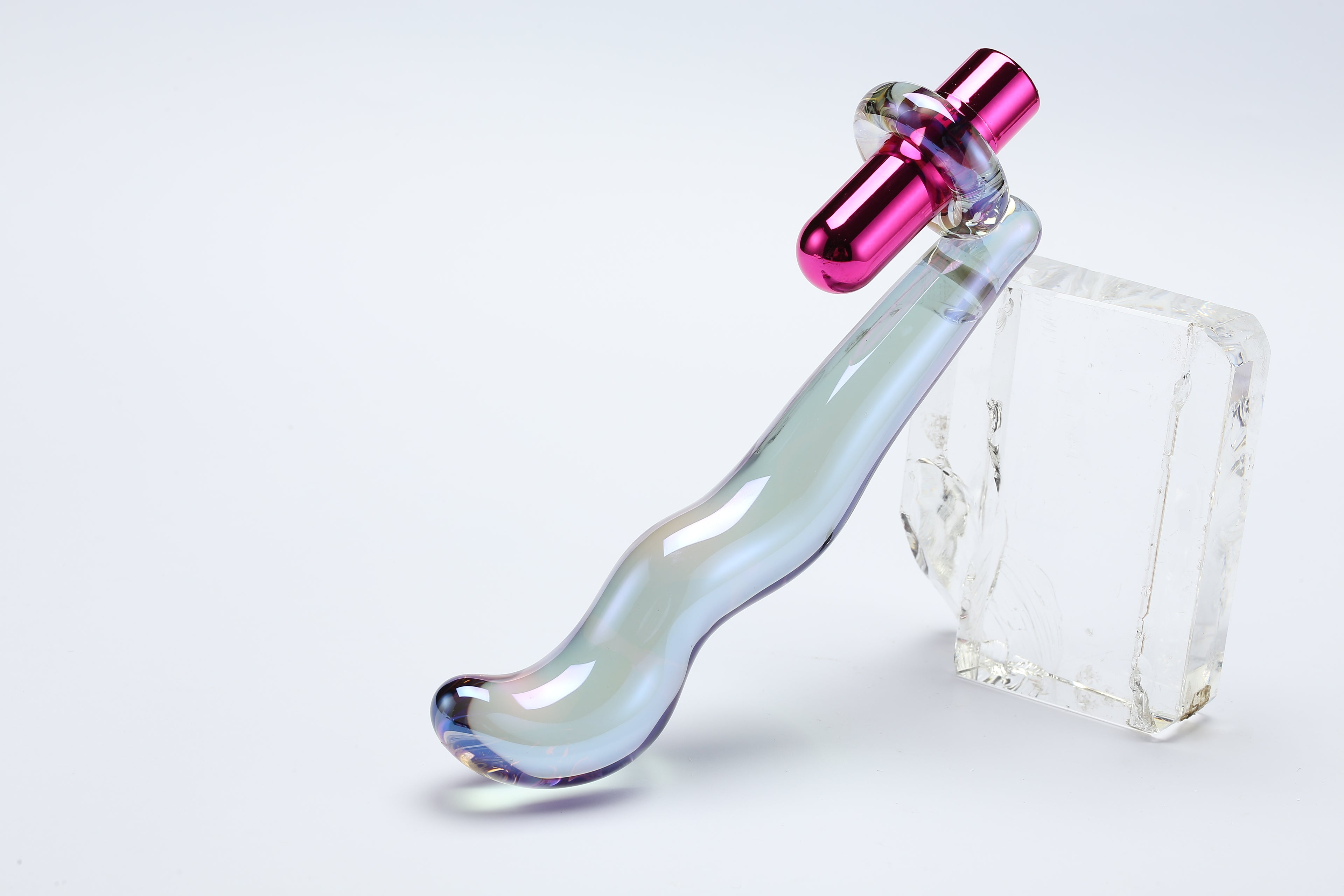 Twilight Glow Glass Dildo and Clitoral Vibrator
