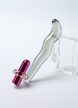 Twilight Glow Glass Dildo and Clitoral Vibrator