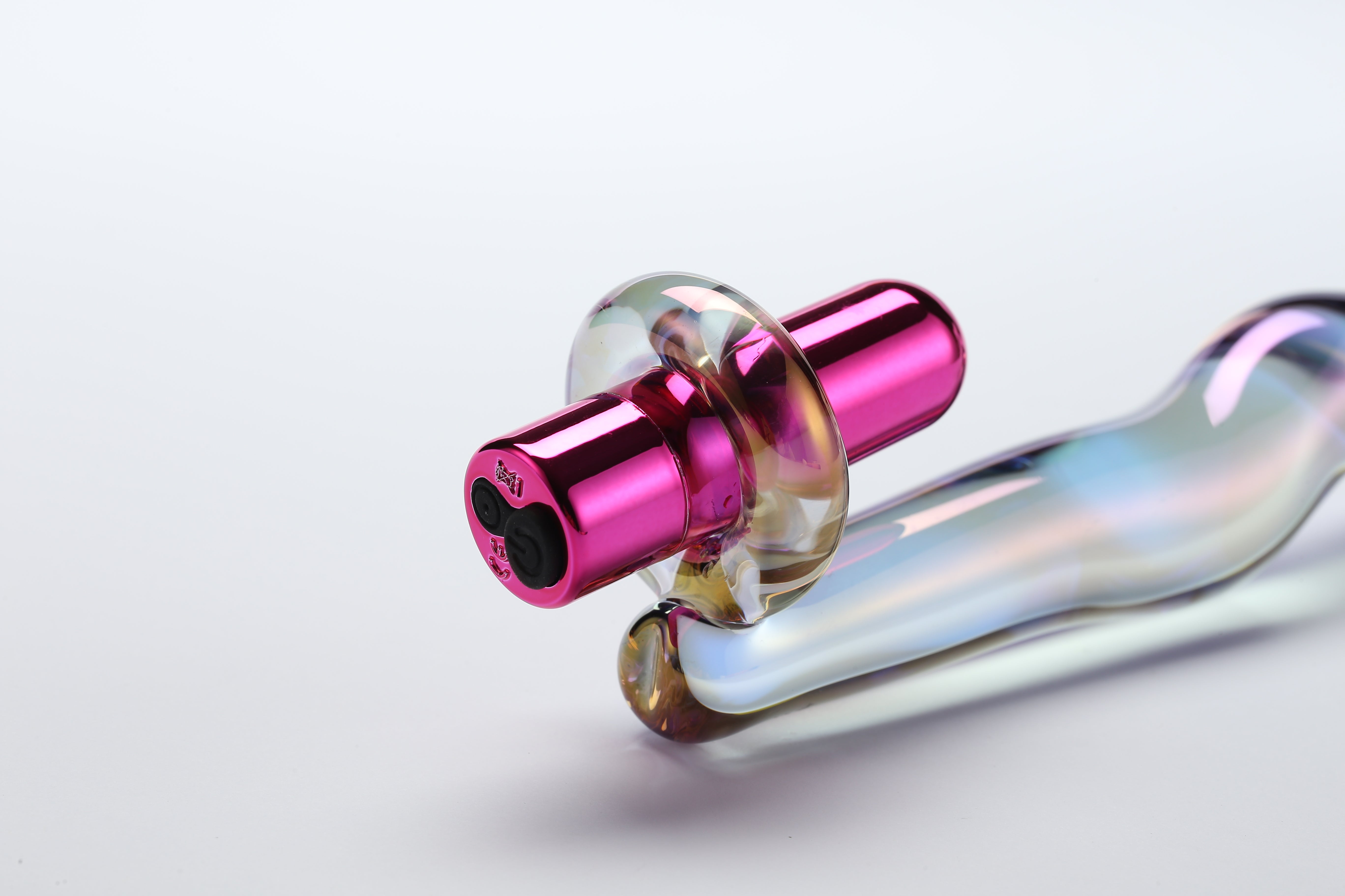 Twilight Glow Glass Dildo and Clitoral Vibrator