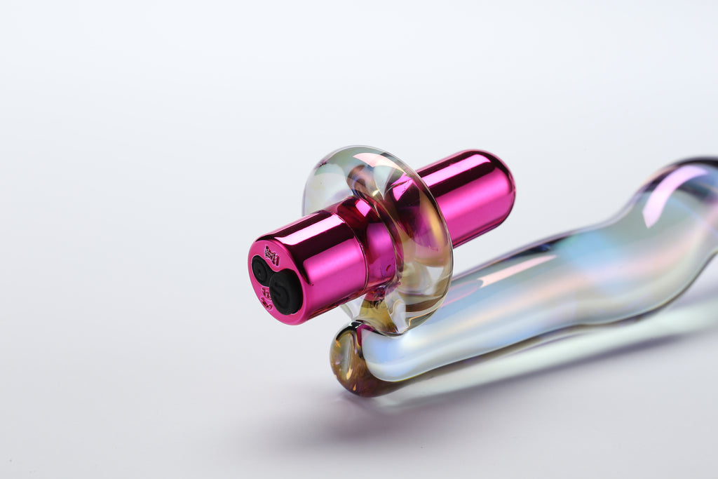 Twilight Glow Glass Dildo and Clitoral Vibrator