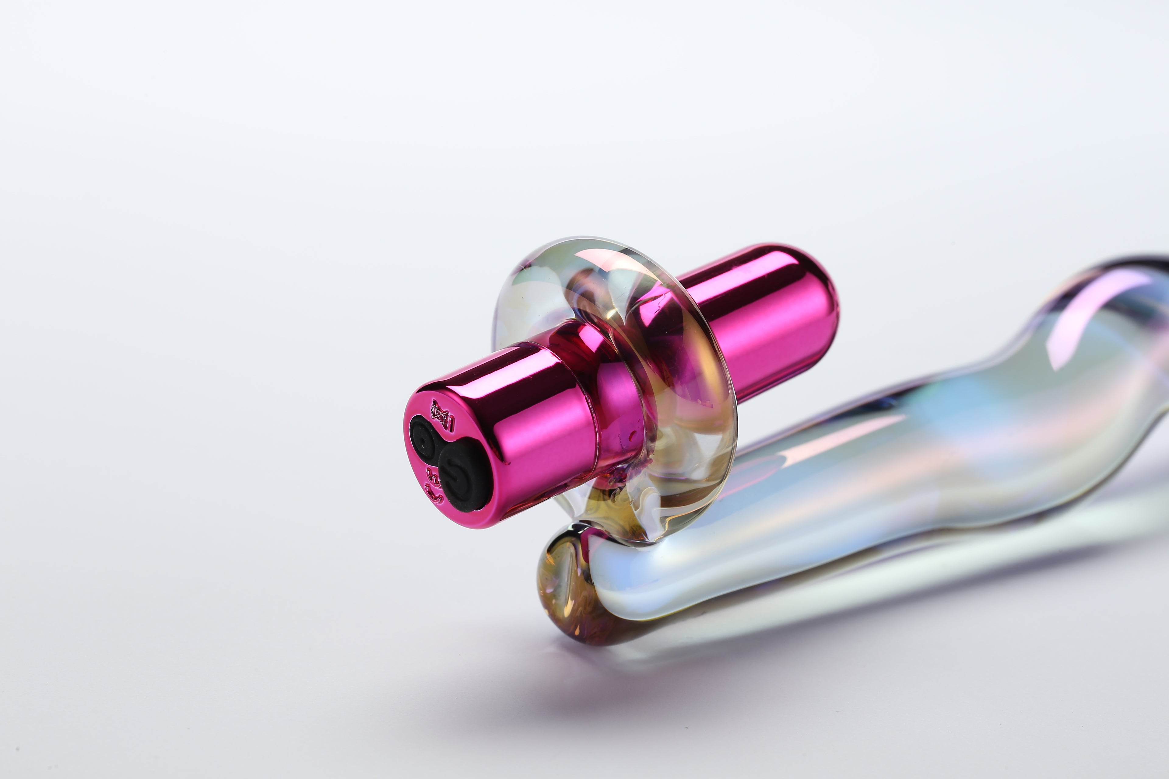 Twilight Glow Glass Dildo and Clitoral Vibrator