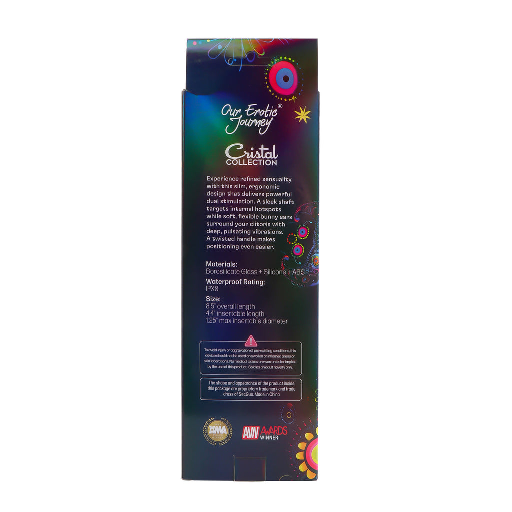 Jade Twist Glass Dildo Rabbit Vibrator