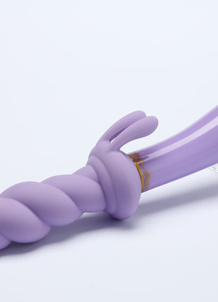 Jade Twist Glass Dildo Rabbit Vibrator