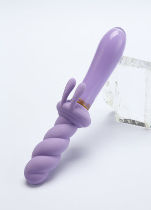 Jade Twist Glass Dildo Rabbit Vibrator