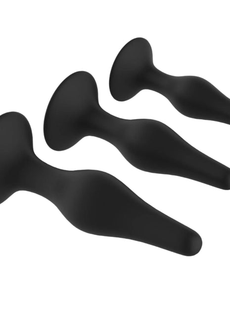 Level Up II Anal Trainers 3 Piece Silicone Suction Set Curious Down
