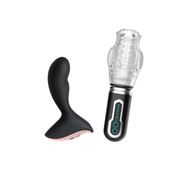 Men's BOGO Male Rose Masturbator and Prostate Massager