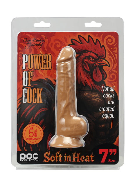 Power of Cock #1-Dual Density Realistic 7 inch Dildo-Light Caramel