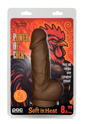 Power of Cock #5-Dual Density Realistic 8.5 inch Dildo-Brown