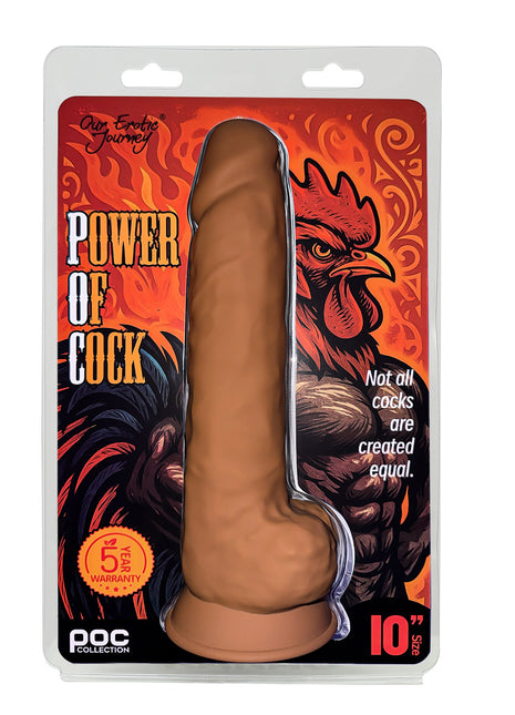 Power of Cock #8-Dual Density Realistic 10 inch Dildo-Caramel