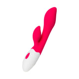 Vibrador de punto G de doble acción de silicona rosa y bonito