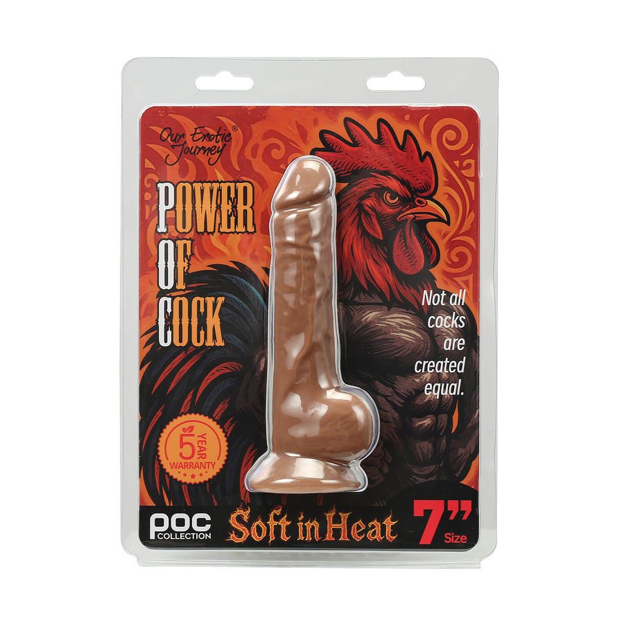 Power of Cock #2-Dual Density Realistic 7 inch Dildo-Dark Caramel