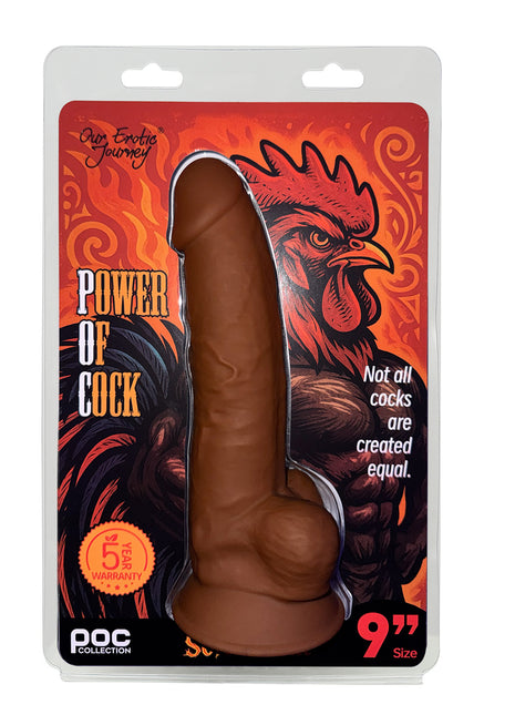 Power of Cock #7-Dual Density Realistic 9 inch Dildo-Brown