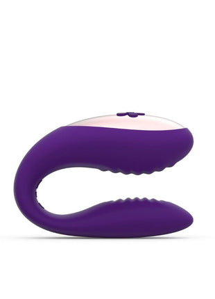 Sec Duo Rechargeable Plum Purple Silicone Couples Vibe Sublime Side