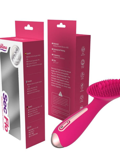 Sec Flo Hot Pink Silicone Clitoral Massager Sublime Package