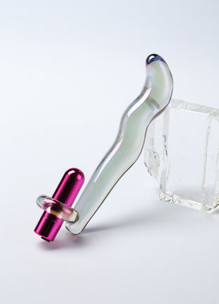 Twilight Glow Glass Dildo and Clitoral Vibrator