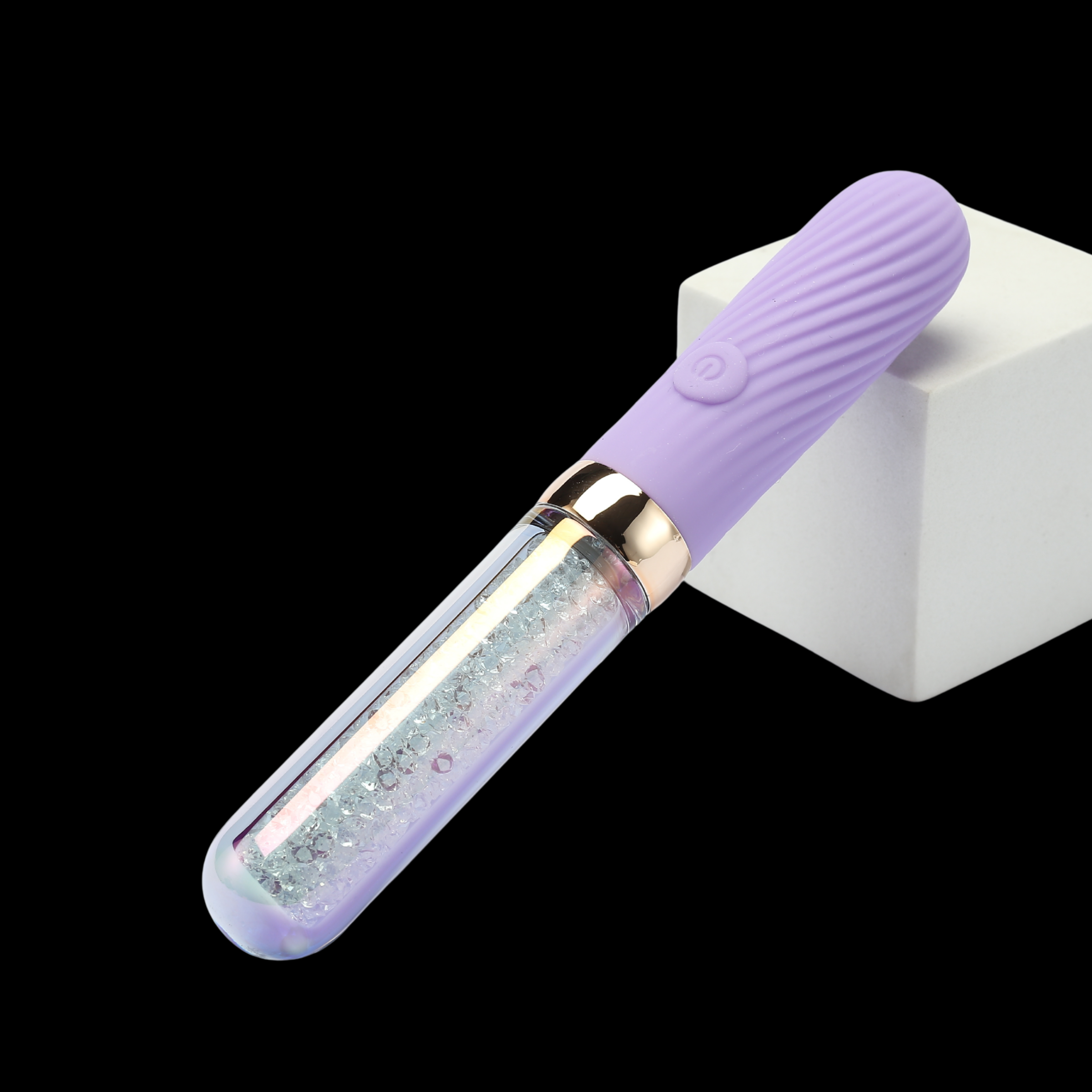 Diamond Glitter Glass Clitoral Vibrator