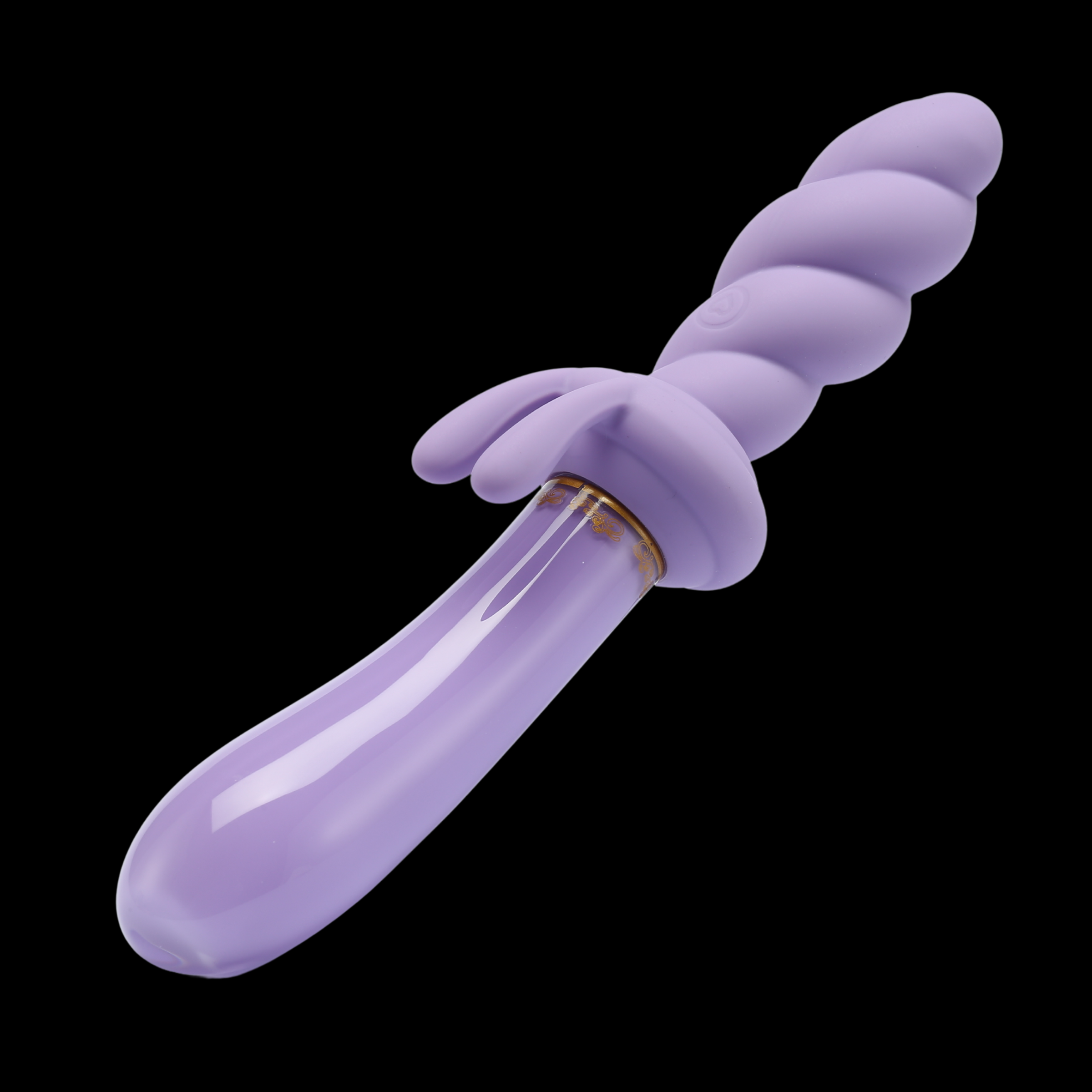 Jade Twist Glass Dildo Rabbit Vibrator