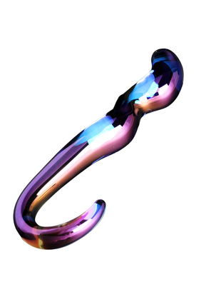 Blue Flame Curved Glass Dildo