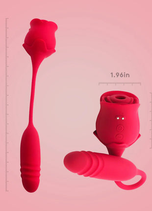 Couples Bogo Bundle - Rose Vibrator & Duo Function Cock Ring Massager